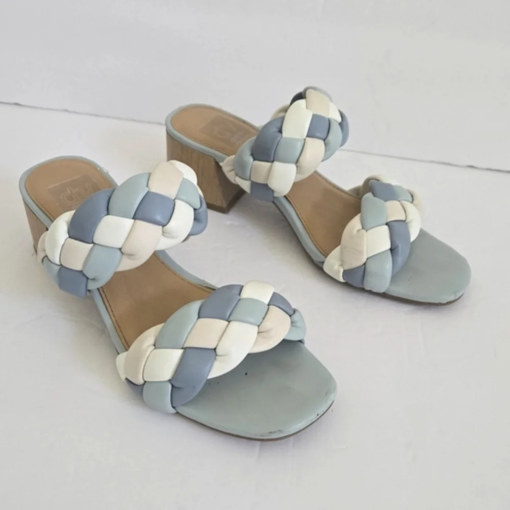 DV Dolce Vita Polly Faux Leather Slide Heeled Sandals Size 6.5
